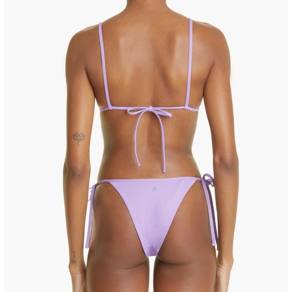 The Attico Triangle Two-Piece Swimsuit in Purple sz L - Picture 3 of 10